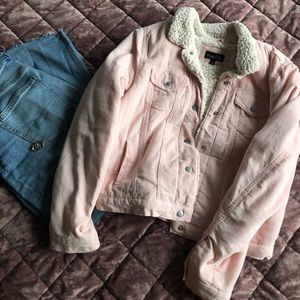Pink corduroy Sherpa jacket